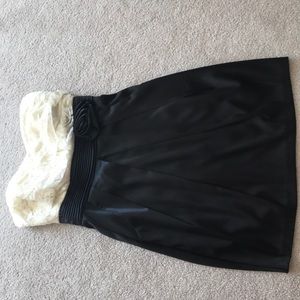 Lace detail strapless dress